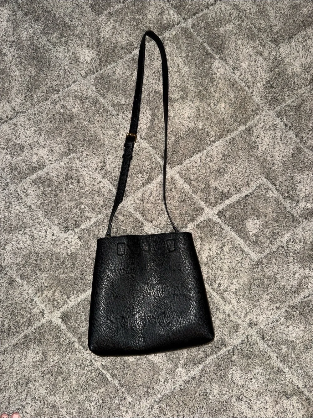 Urban Outfitters Black Pebbled Leather Crossbody Bag - Picture 1 of 4